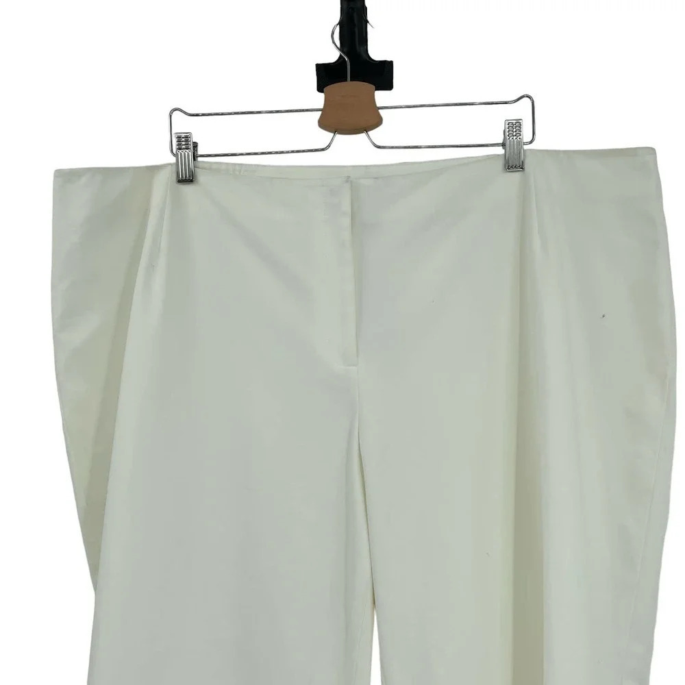 Lafayette 148 New York Manhattan Cropped Pants White Plus Size 24W - Picture 3 of 13